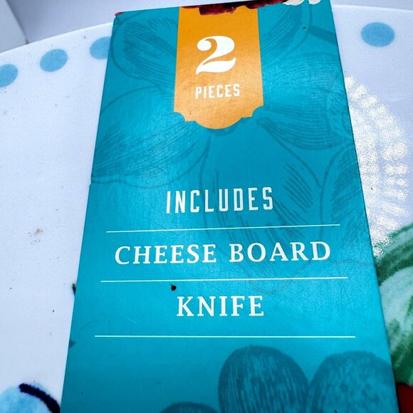 The Pioneer Woman Hostess Cheese Board With Knife 13" Dia Pink Floral New - Picture 2 of 7